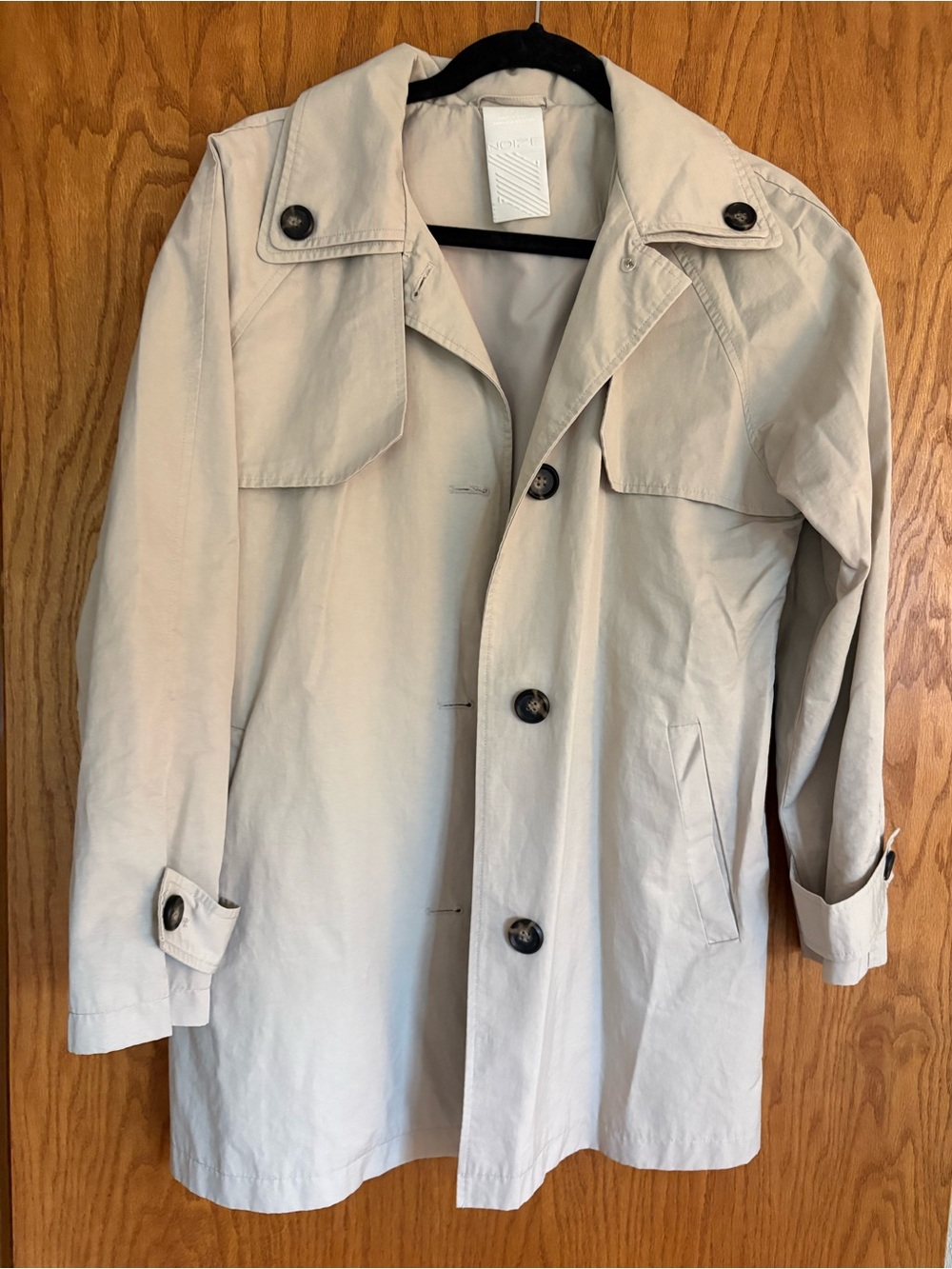 Noize Light Beige Trench Coat with Button Details